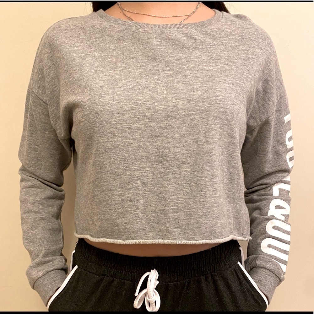 “Cropped Grey Sweater”